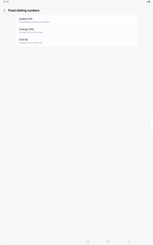 Press Enable FDN. Press Enable FDN.