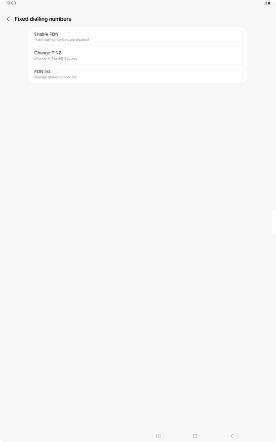 Press Enable FDN. Press Enable FDN.