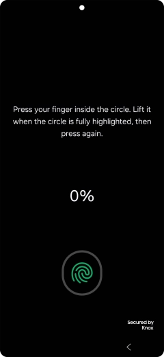 Follow the instructions on the screen to create the phone lock code using your fingerprint. Follow the instructions on the screen to create the phone lock code using your fingerprint.