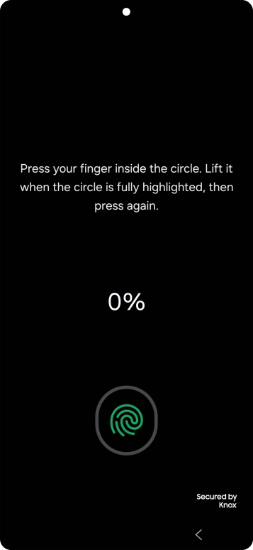 Follow the instructions on the screen to create the phone lock code using your fingerprint. Follow the instructions on the screen to create the phone lock code using your fingerprint.