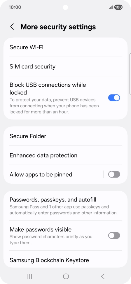 Press SIM card security. Press SIM card security.