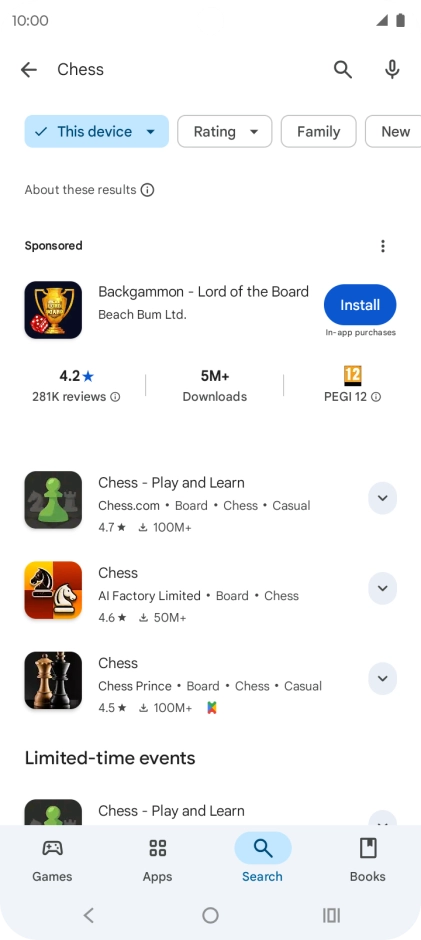 Press the required app. Press the required app.