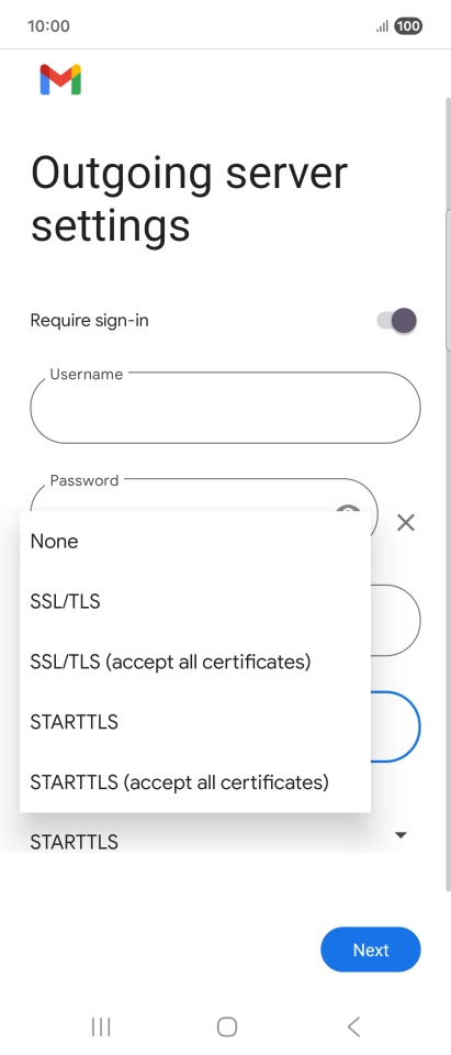 Press SSL/TLS. Press SSL/TLS.
