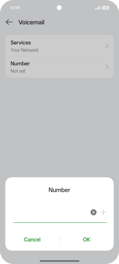 Key in +447953222222 and press OK. Key in +447953222222 and press OK.