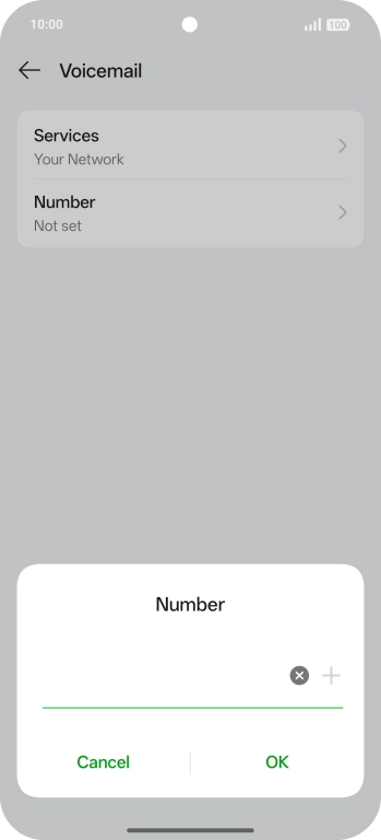 Key in +447953222222 and press OK. Key in +447953222222 and press OK.