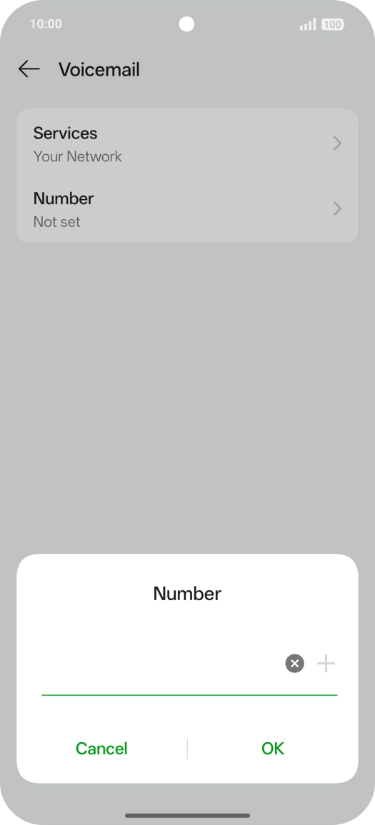Key in +447953222222 and press OK. Key in +447953222222 and press OK.