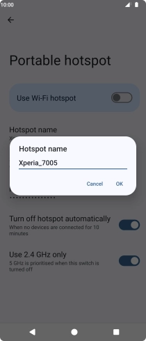 Key in the required Wi-Fi hotspot name and press OK. Key in the required Wi-Fi hotspot name and press OK.