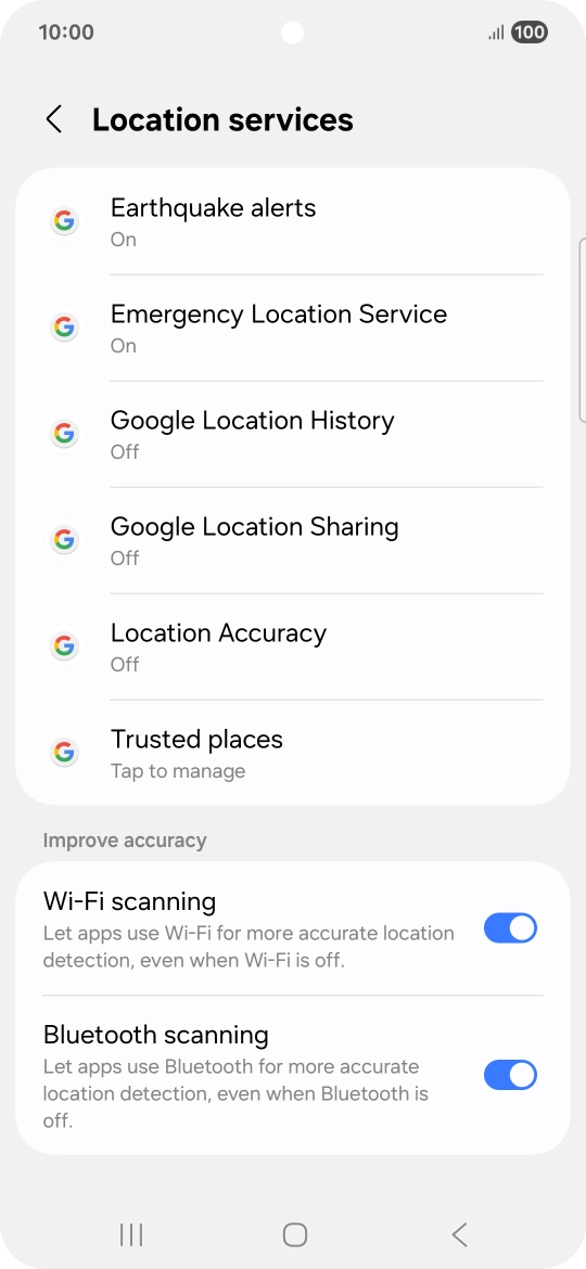 Press Location Accuracy. Press Location Accuracy.
