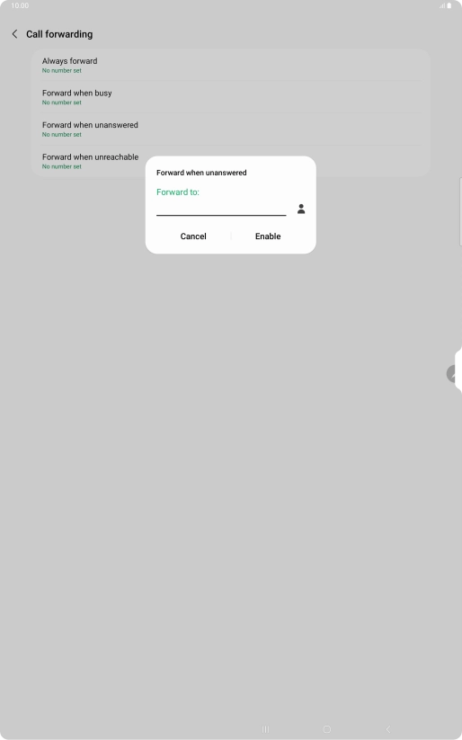 Key in +447953222222 and press Enable. Key in +447953222222 and press Enable.