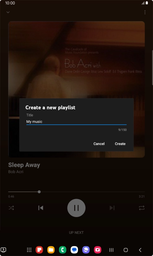 Key in a name for the playlist and press Create. Key in a name for the playlist and press Create.