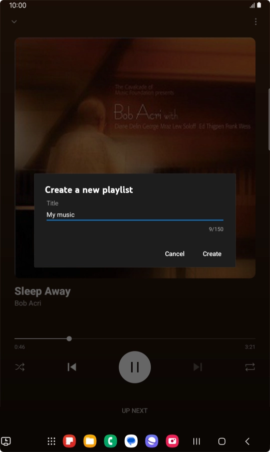 Key in a name for the playlist and press Create. Key in a name for the playlist and press Create.