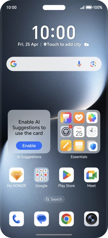 Press the settings icon. Press the settings icon.