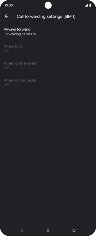 Press the required divert type. Press the required divert type.