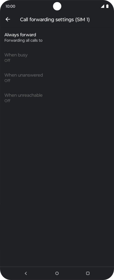 Press the required divert type. Press the required divert type.