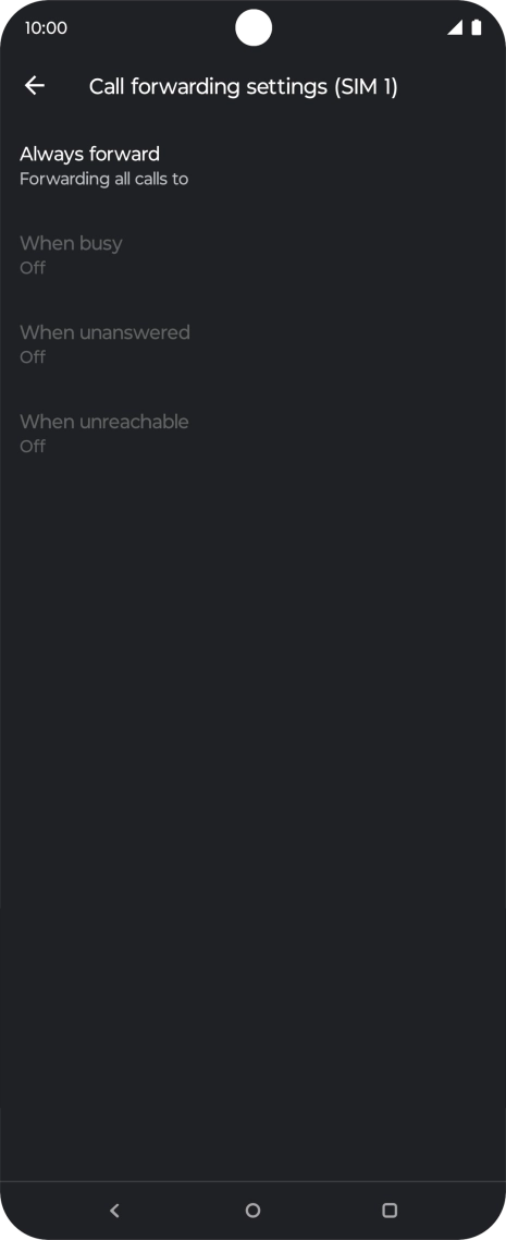Press the required divert type. Press the required divert type.