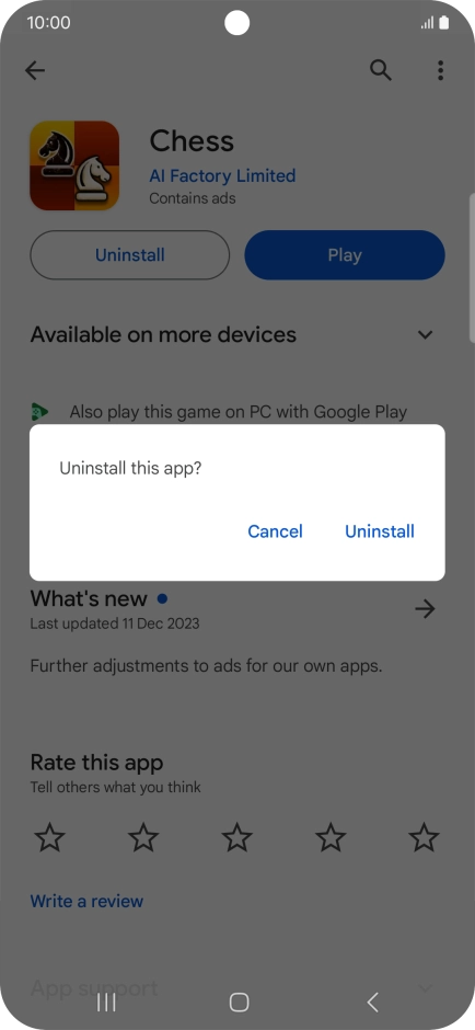 Press Uninstall. Press Uninstall.