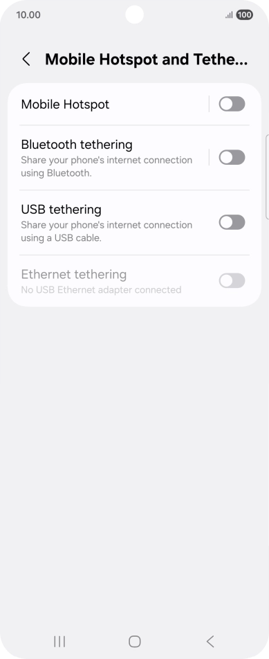 Press Mobile Hotspot. Press Mobile Hotspot.