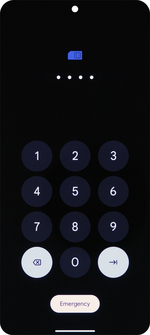 If your SIM is locked, key in your PIN and press arrow left. The default PIN is 1111. If your SIM is locked, key in your PIN and press arrow left. The default PIN is 1111.