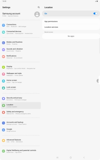 Press App permissions. Press App permissions.