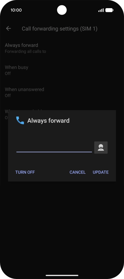 Press TURN OFF. Press TURN OFF.