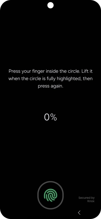 Follow the instructions on the screen to create the phone lock code using your fingerprint. Follow the instructions on the screen to create the phone lock code using your fingerprint.