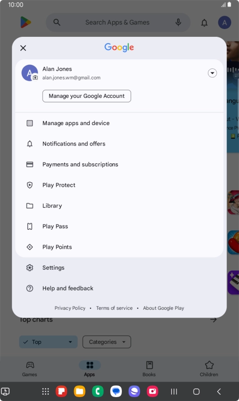 Press Manage apps and device. Press Manage apps and device.