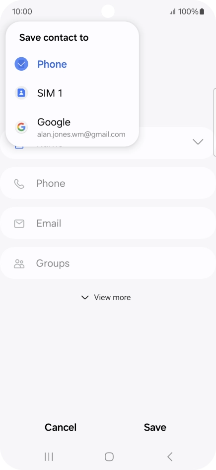 Press the required Google account. Press the required Google account.
