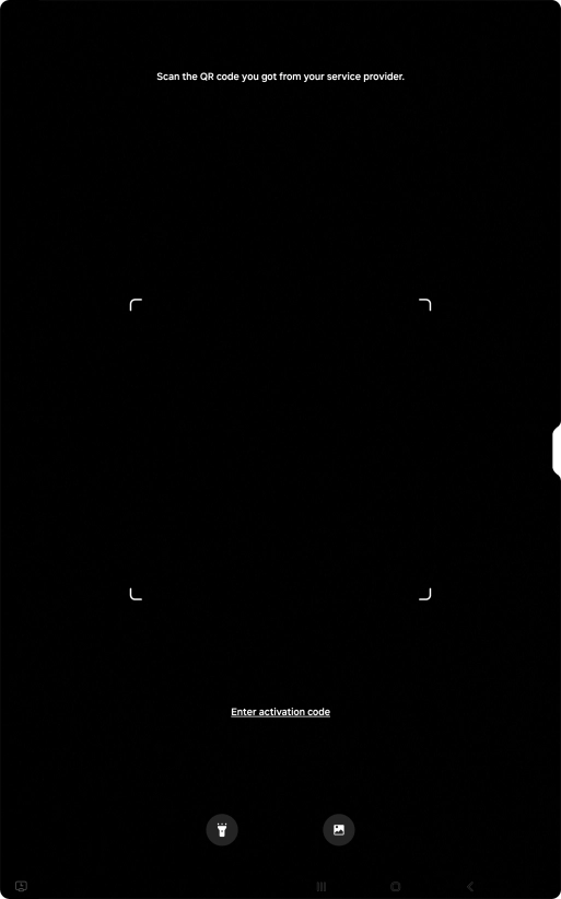Place the QR code you've received inside the tablet camera frame to scan the code. Place the QR code you've received inside the tablet camera frame to scan the code.
