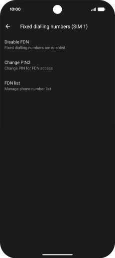Press Disable FDN. Press Disable FDN.