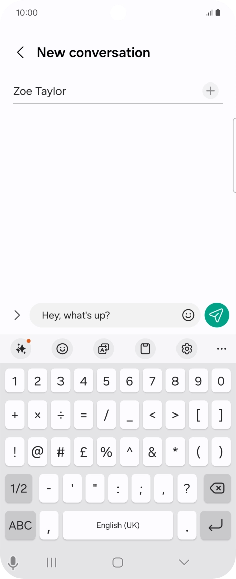 Create a new message and write the required text. Create a new message and write the required text.