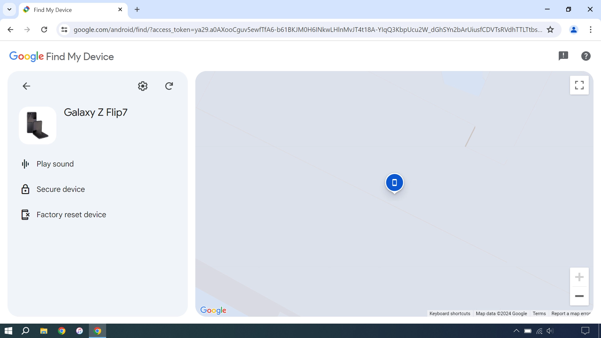 Your phone's latest position is displayed on the map. Your phone's latest position is displayed on the map.