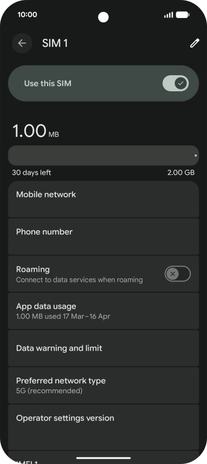 Press Preferred network type. Press Preferred network type.