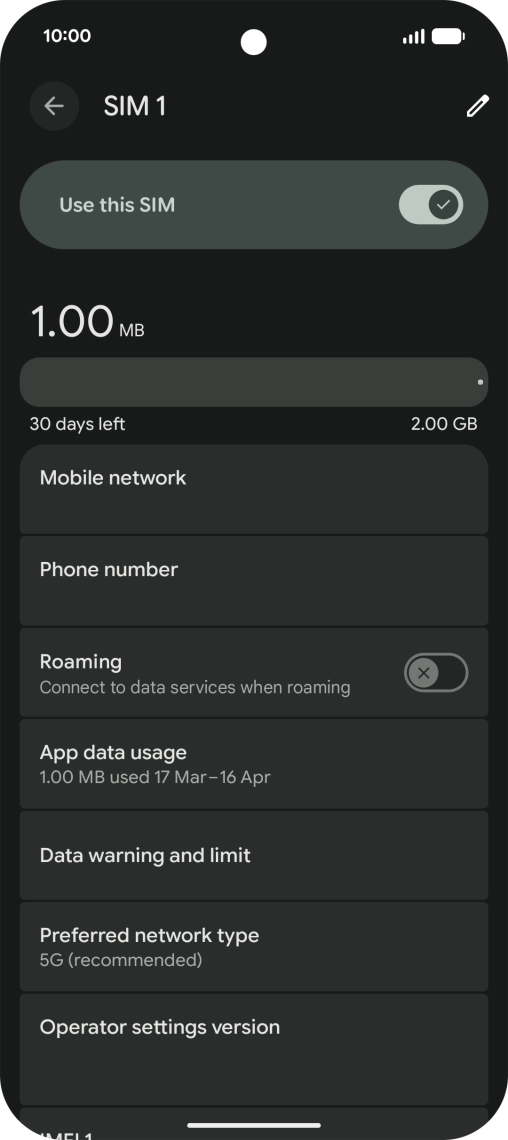 Press Preferred network type. Press Preferred network type.