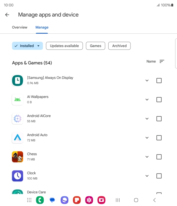 Press the required app. Press the required app.
