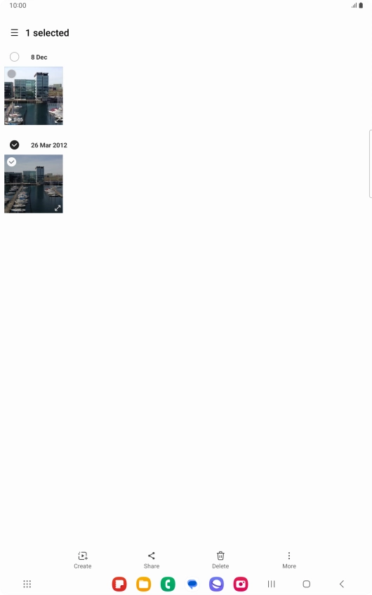 Press the required pictures or video clips. Press the required pictures or video clips.