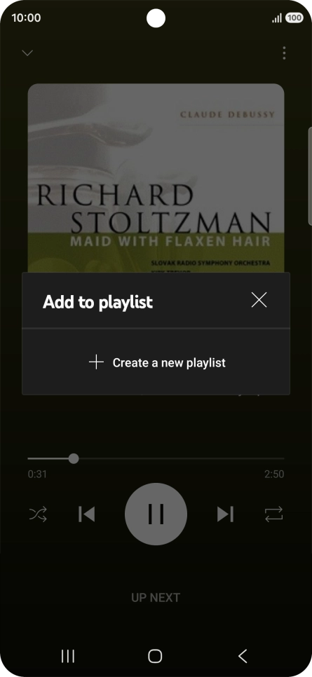 Press Create a new playlist. Press Create a new playlist.