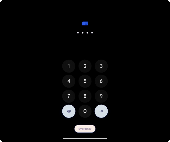 If your SIM is locked, key in your PIN and press arrow left. The default PIN is 1111. If your SIM is locked, key in your PIN and press arrow left. The default PIN is 1111.