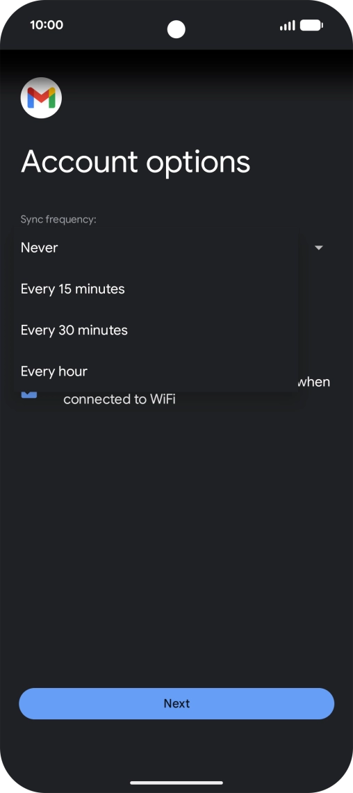 Press the required setting. Press the required setting.