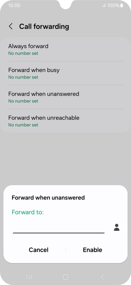 Key in +447953222222 and press Enable. Key in +447953222222 and press Enable.