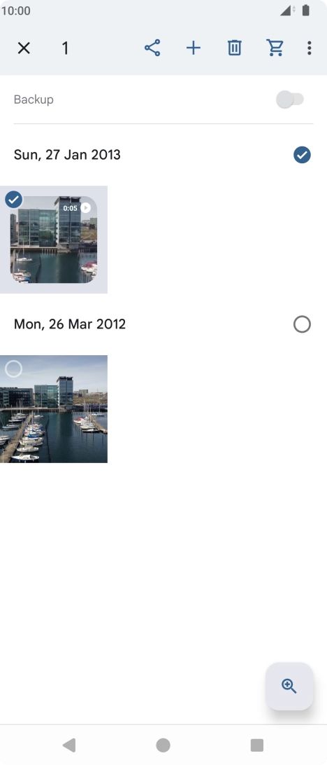 Press the required pictures or videos. Press the required pictures or videos.