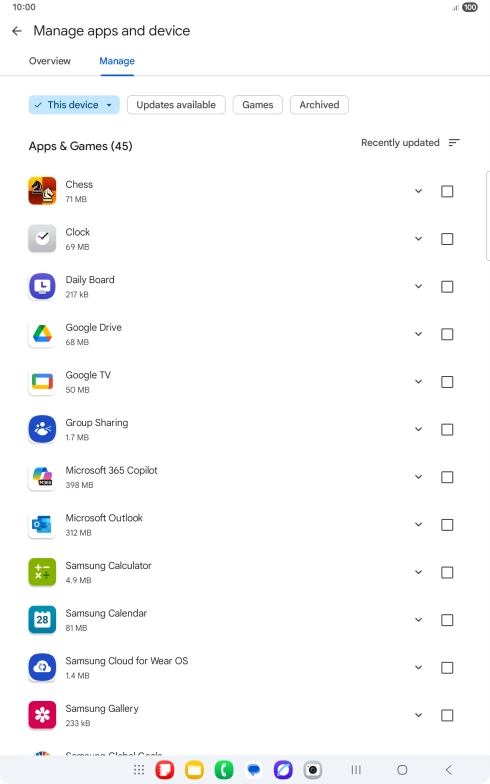 Press the required app. Press the required app.