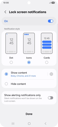 Press the required settings to turn them on or off. Press the required settings to turn them on or off.