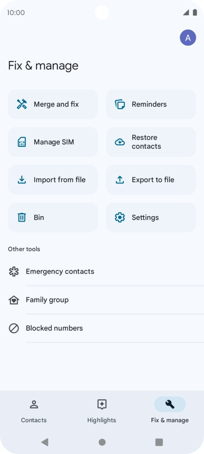 Press Manage SIM. Press Manage SIM.