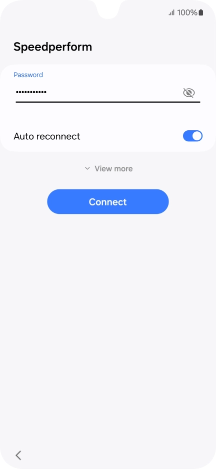 Key in the password for the Wi-Fi network and press Connect. Key in the password for the Wi-Fi network and press Connect.