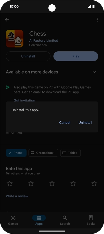 Press Uninstall. Press Uninstall.