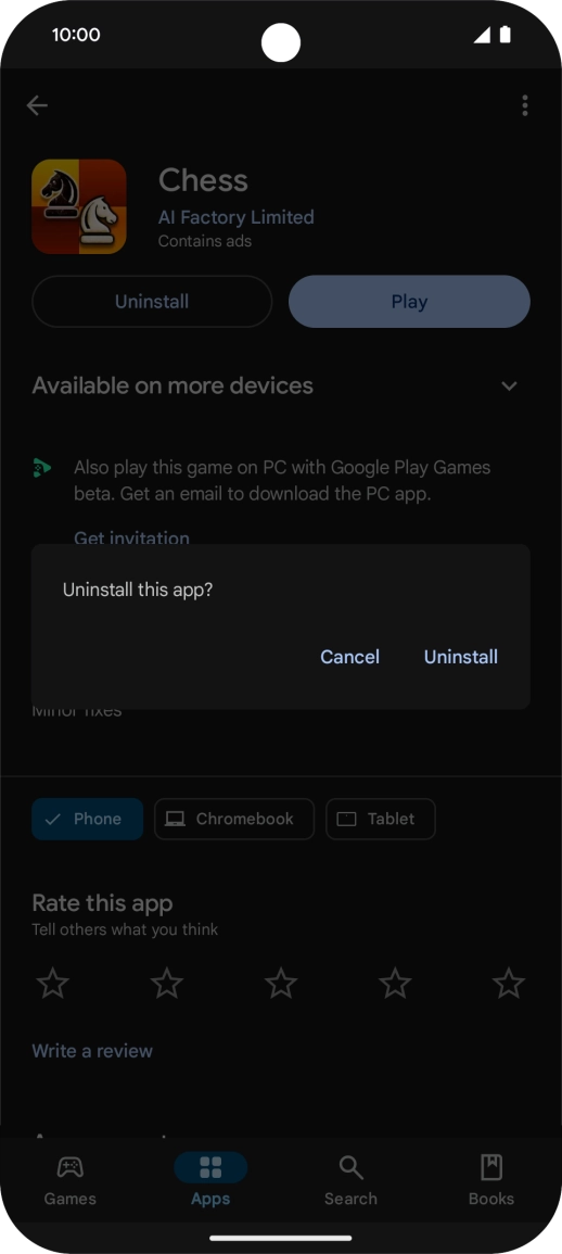 Press Uninstall. Press Uninstall.