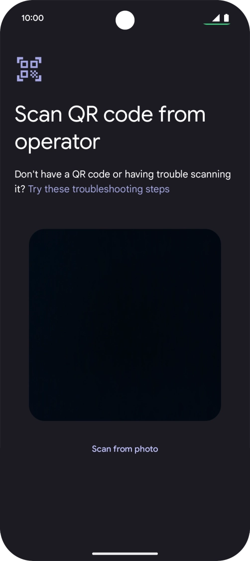 Place the QR code you've received inside the phone camera frame to scan the code. Place the QR code you've received inside the phone camera frame to scan the code.