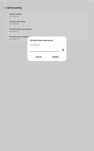 Key in +447953222222 and press Enable. Key in +447953222222 and press Enable.