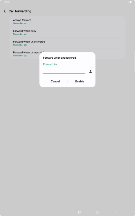 Key in +447953222222 and press Enable. Key in +447953222222 and press Enable.