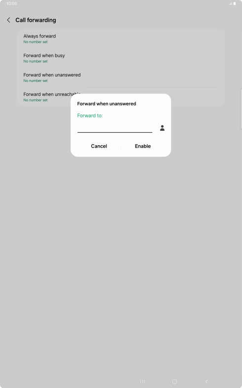 Key in +447953222222 and press Enable. Key in +447953222222 and press Enable.